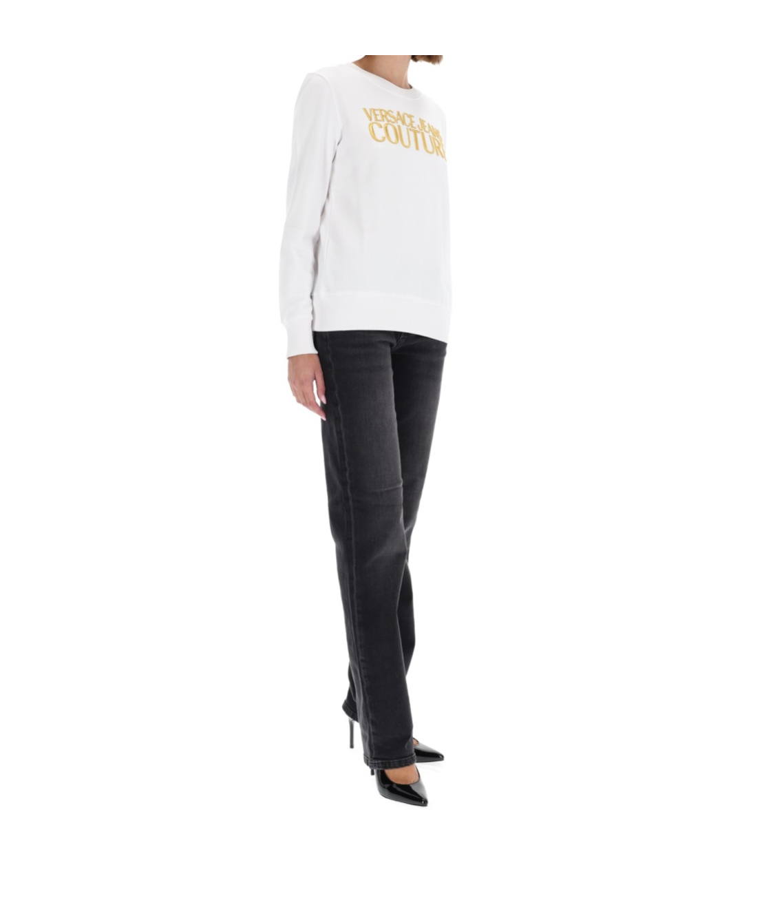 Versace Jeans Crew Neck Sweatshirt In White
