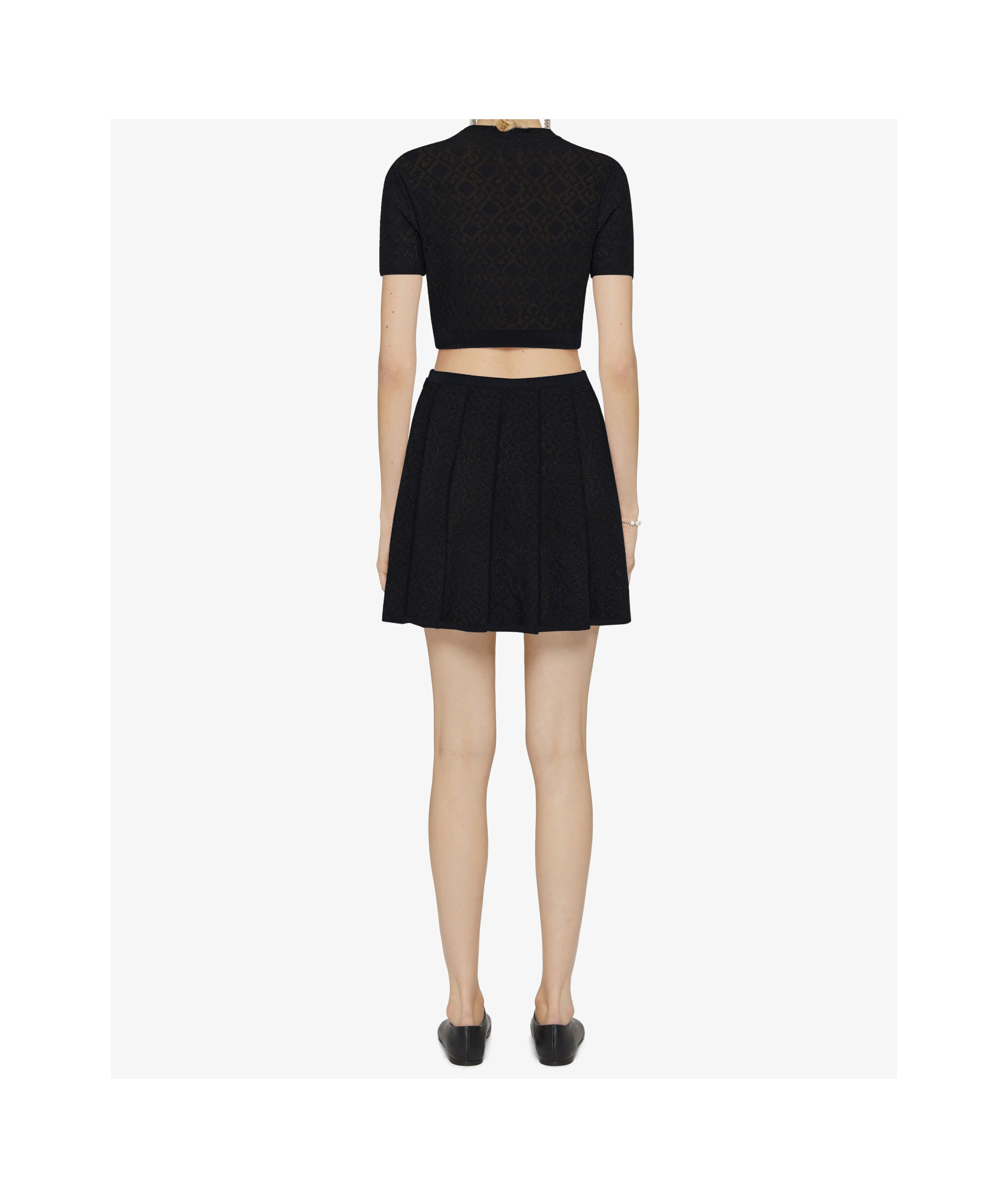 Givenchy Cropped Sweater In Monogram 72 Jacquard In Black