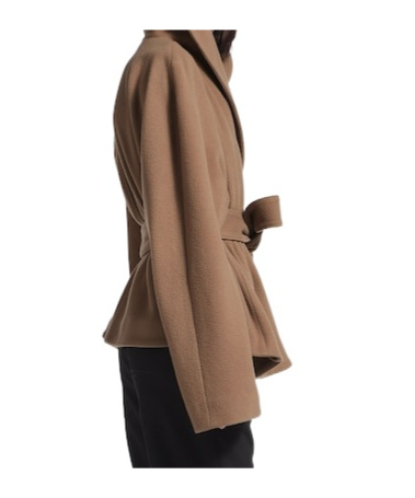Balenciaga Women's Short Wrap Coat In Camel In Brown