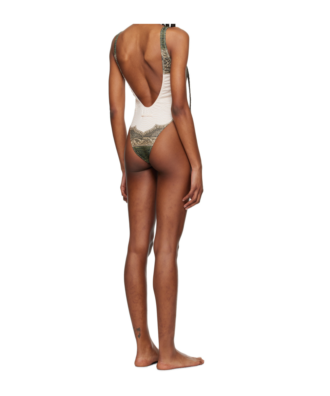 Jean Paul Gaultier Cartouche One Piece Swimsuit In White