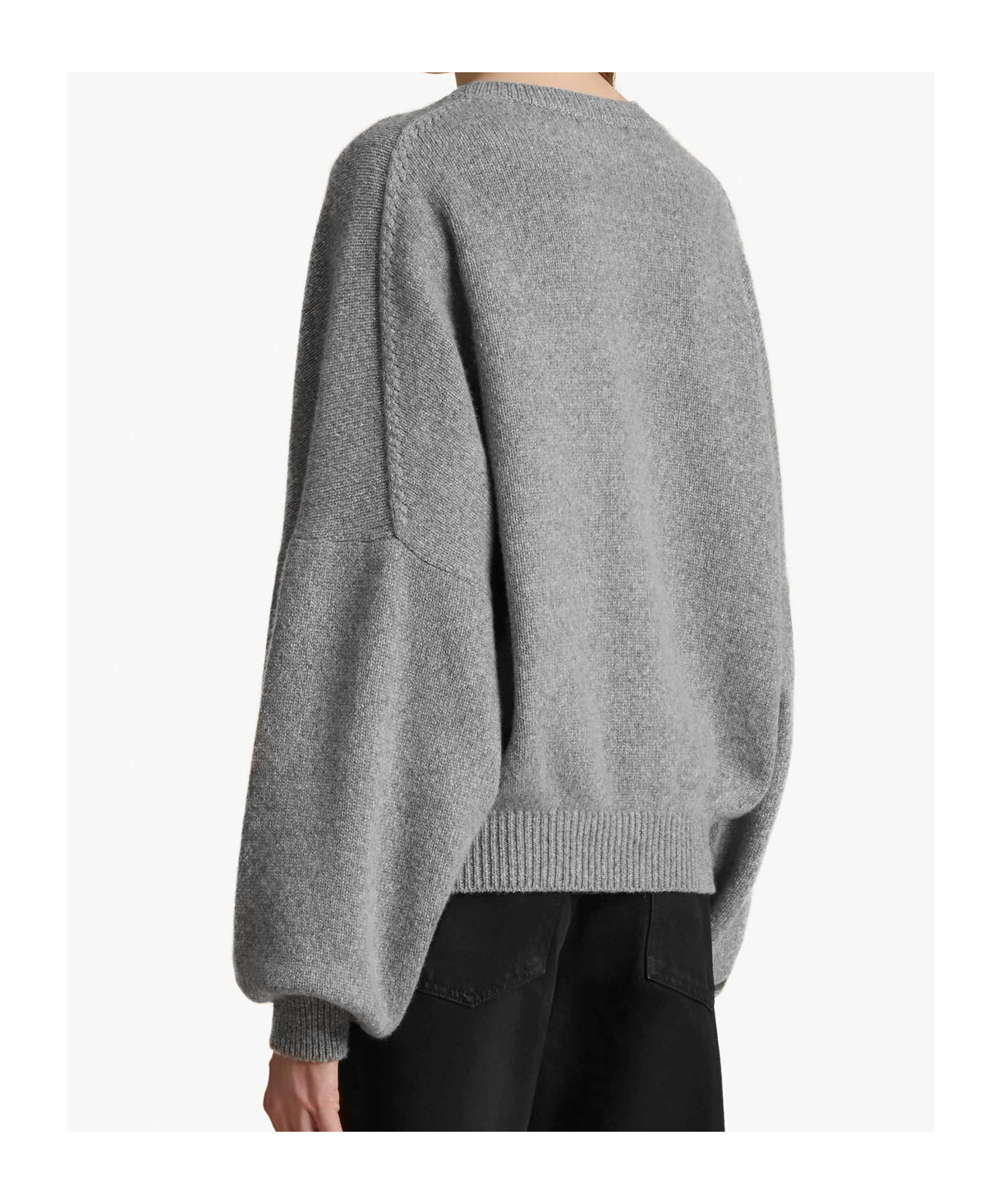 Khaite Margaux Cashmere Crewneck Sweater In Gray