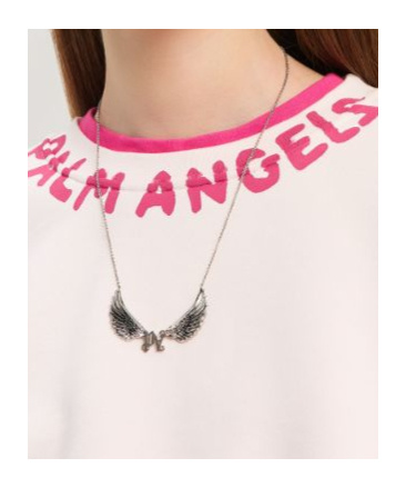 Palm Angels Bold Logo Cropped Sweatshirt In Light Pink