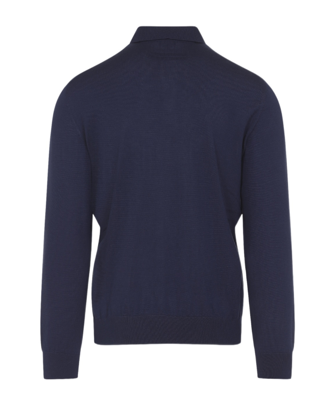 Zegna Cashseta Knit Polo With Ribbed Cuffs And Hem In Blue