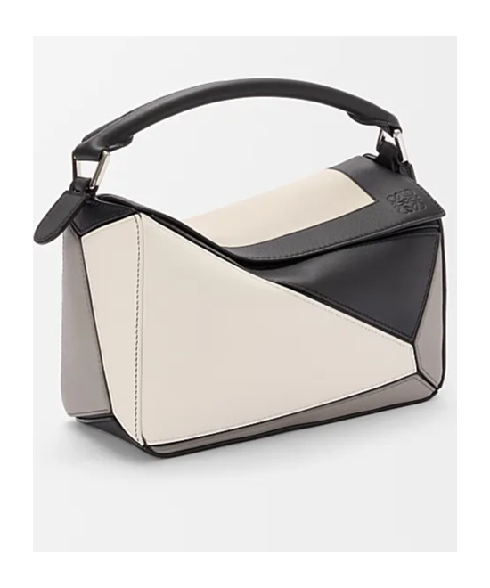 Loewe Small Napa Cowhide Puzzle Shoulder Bag In Black