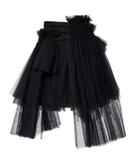 Comme Des Garçons Mesh Midi Skirt In Black