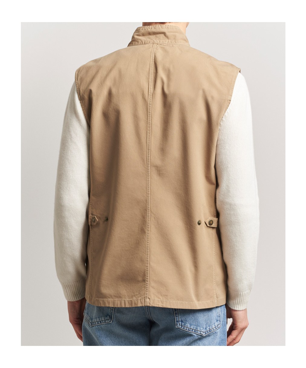 Barbour Stand-neck Vest In Nude