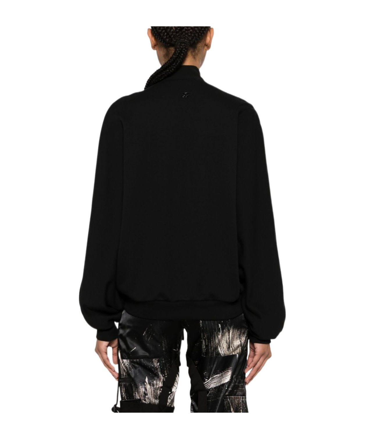Blumarine V-neck Sweatshirt With Bow In Black
