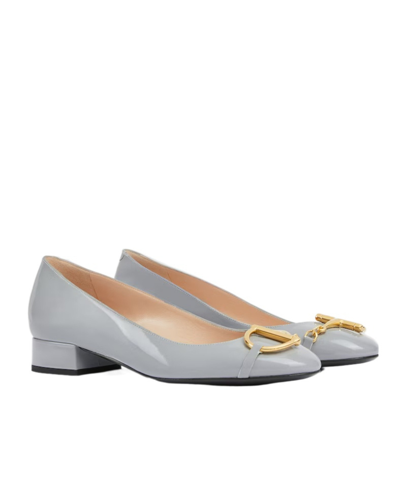 Gucci Women's Ballet Flat With Half Horsebit In Gray