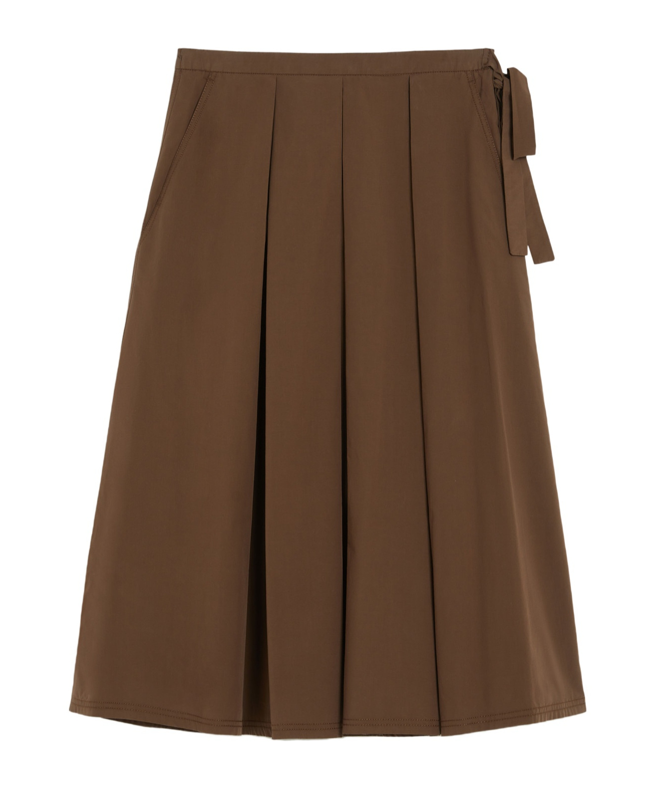Weekend Max Mara Max Mara Weekend Pure Cotton Poplin Midi Skirt In Brown