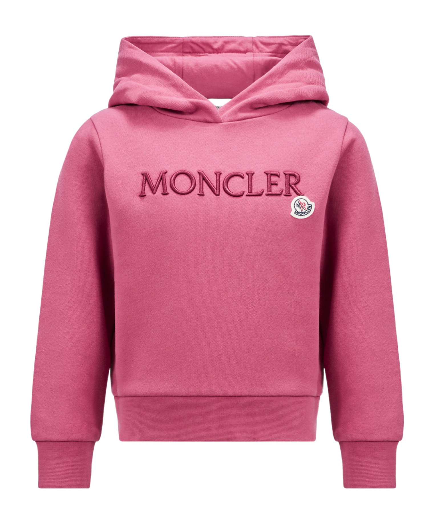 Moncler Logo-embroidered Hoodie In Red