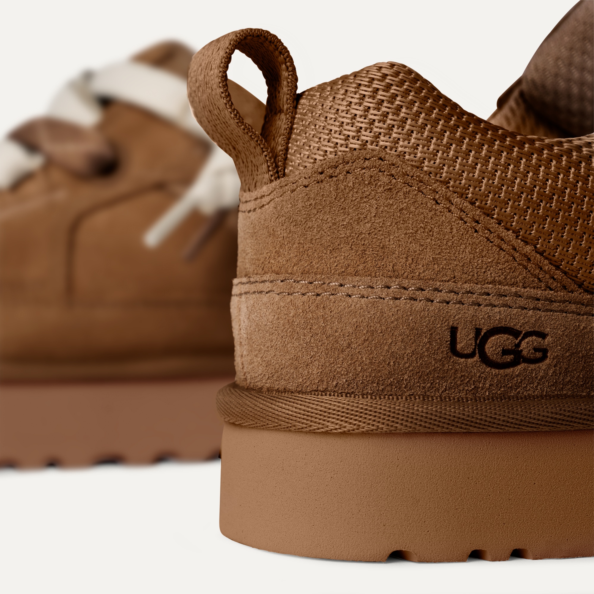 Ugg Suede And Mesh Sneakers With Trekking Laces In Brown