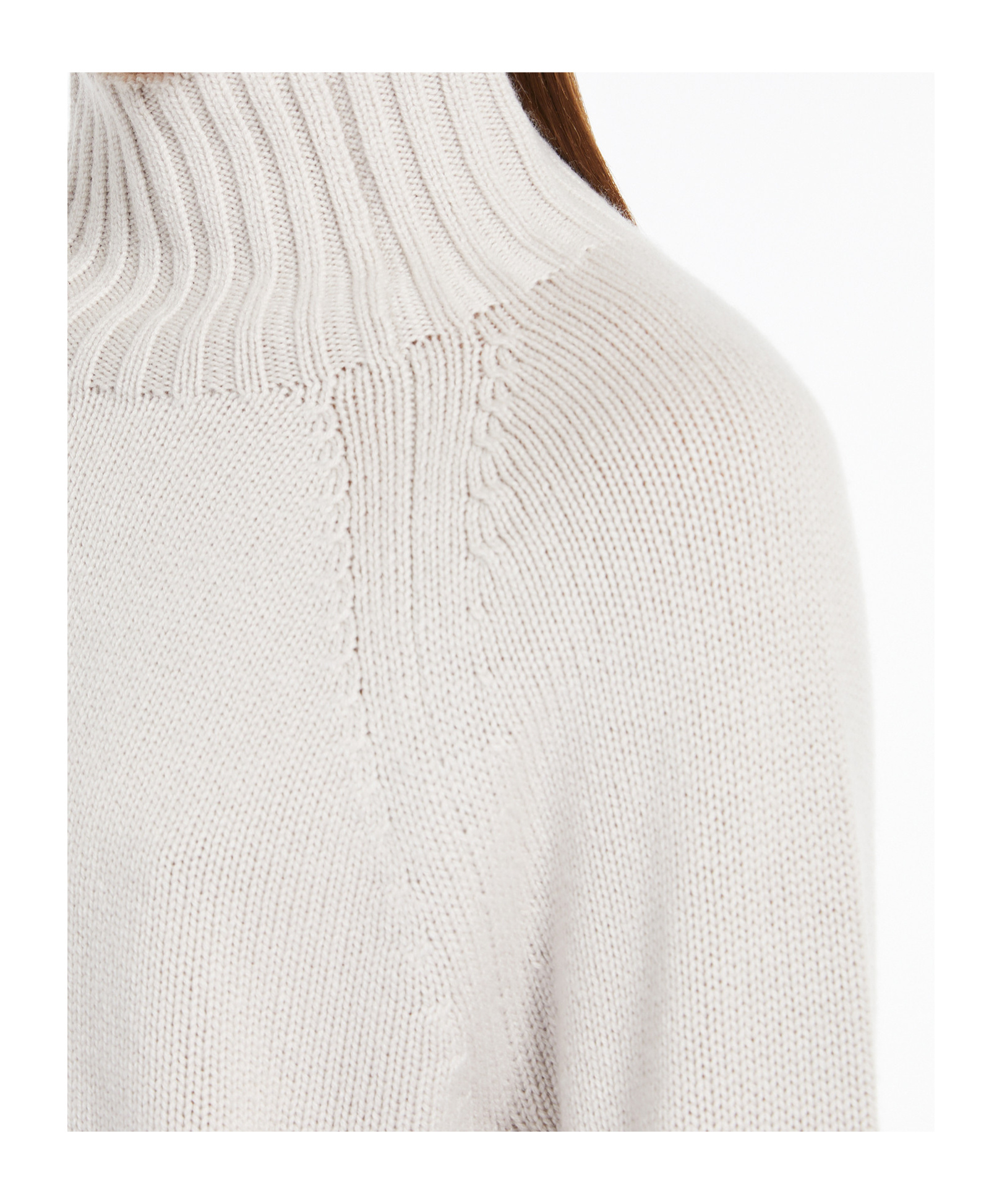 Max Mara Wool Cashmere Turtleneck Sweater In White
