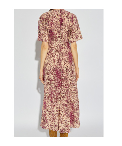 Shop Isabel Marant Keany Short-sleeve Midi Dress In Nude