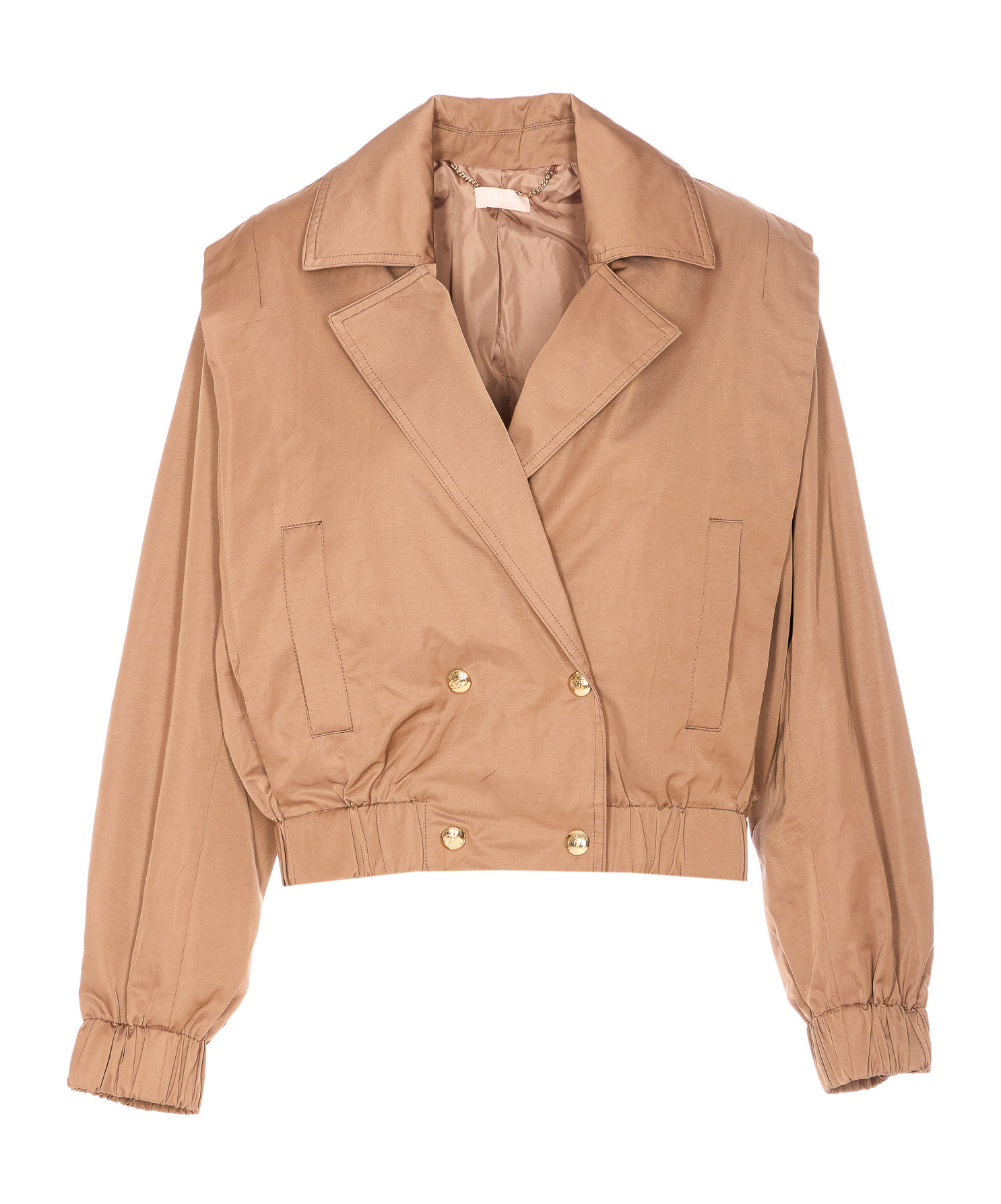Liu •jo Double-breasted Jacket In Brown