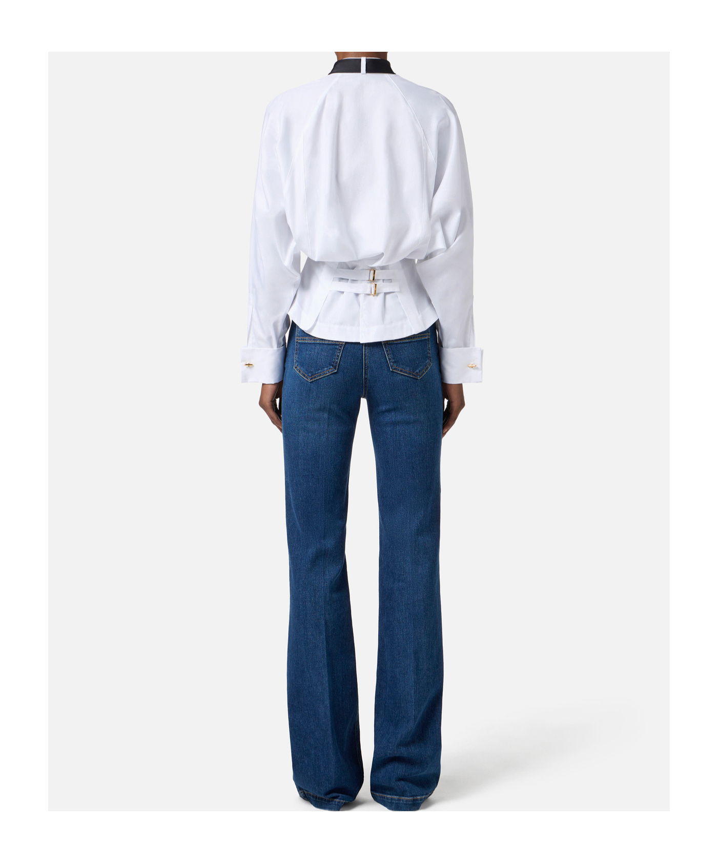 Elisabetta Franchi Cotton Poplin Shirt With Tie