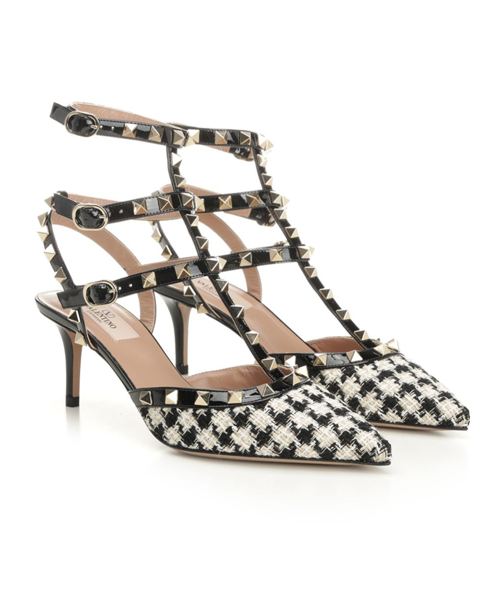 Valentino Pointed High Heel Sandals In Black