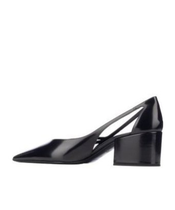 Prada Leather Cutout Block-heel Pumps In Black