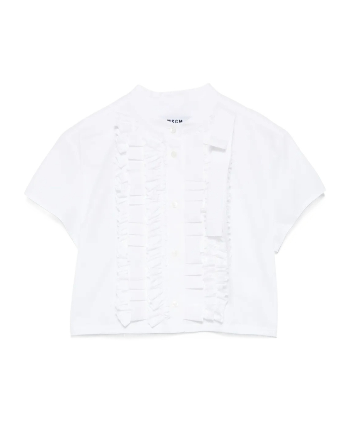 Msgm Cropped Button-up Shirt In White