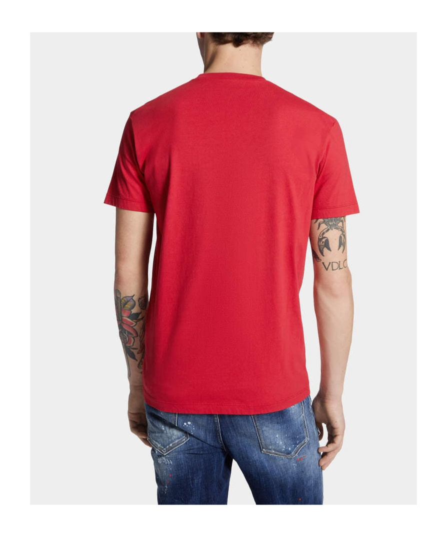 Dsquared2 Red Crewneck T-shirt With Logo Lettering On The Front
