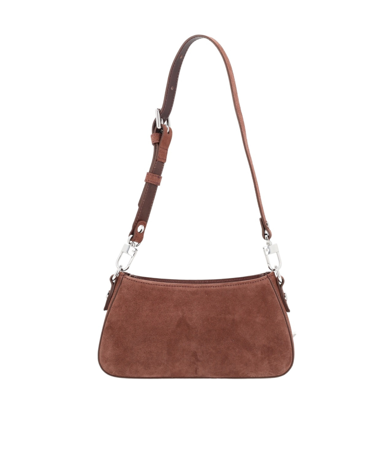 Vivienne Westwood Rectangular Suede Shoulder Bag With Adjustable Strap In Brown