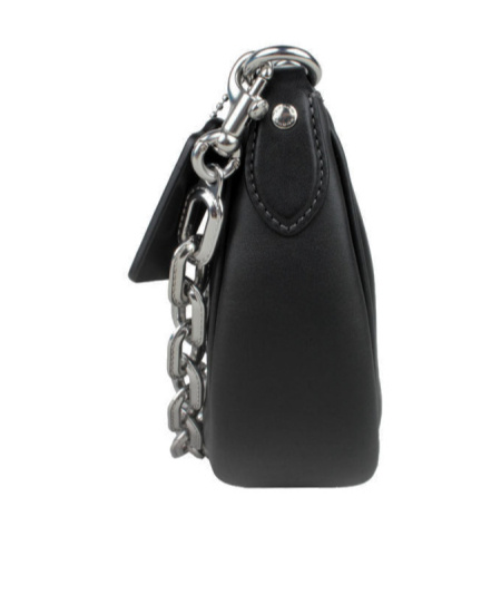 Coach Crescent Glovetanned Leather Shoulder Bag In Black