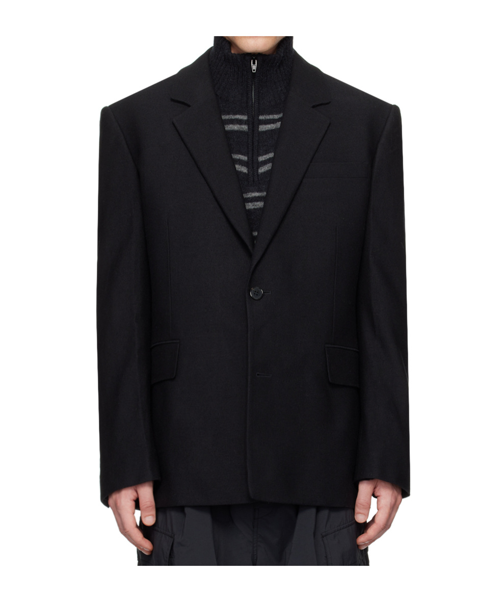 Juunj Single-breasted Long-sleeved Blazer In Black
