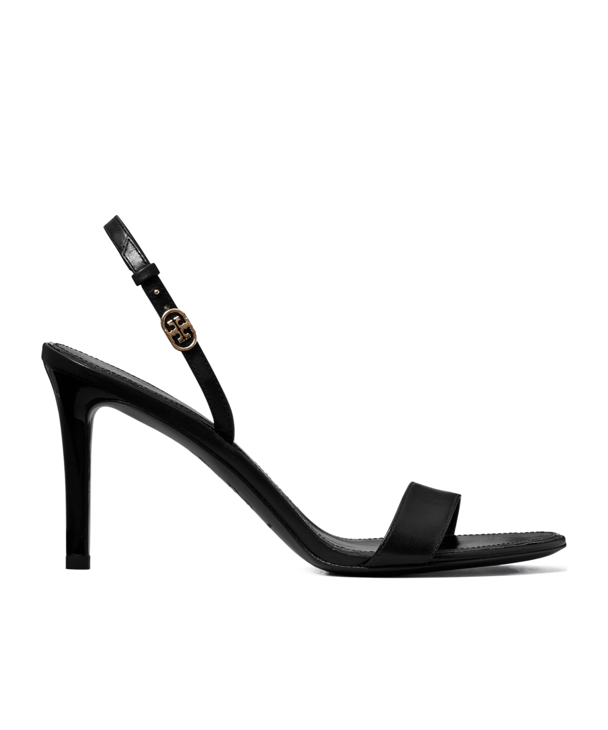 Tory Burch Double T-button High-heeled Sandals In Black