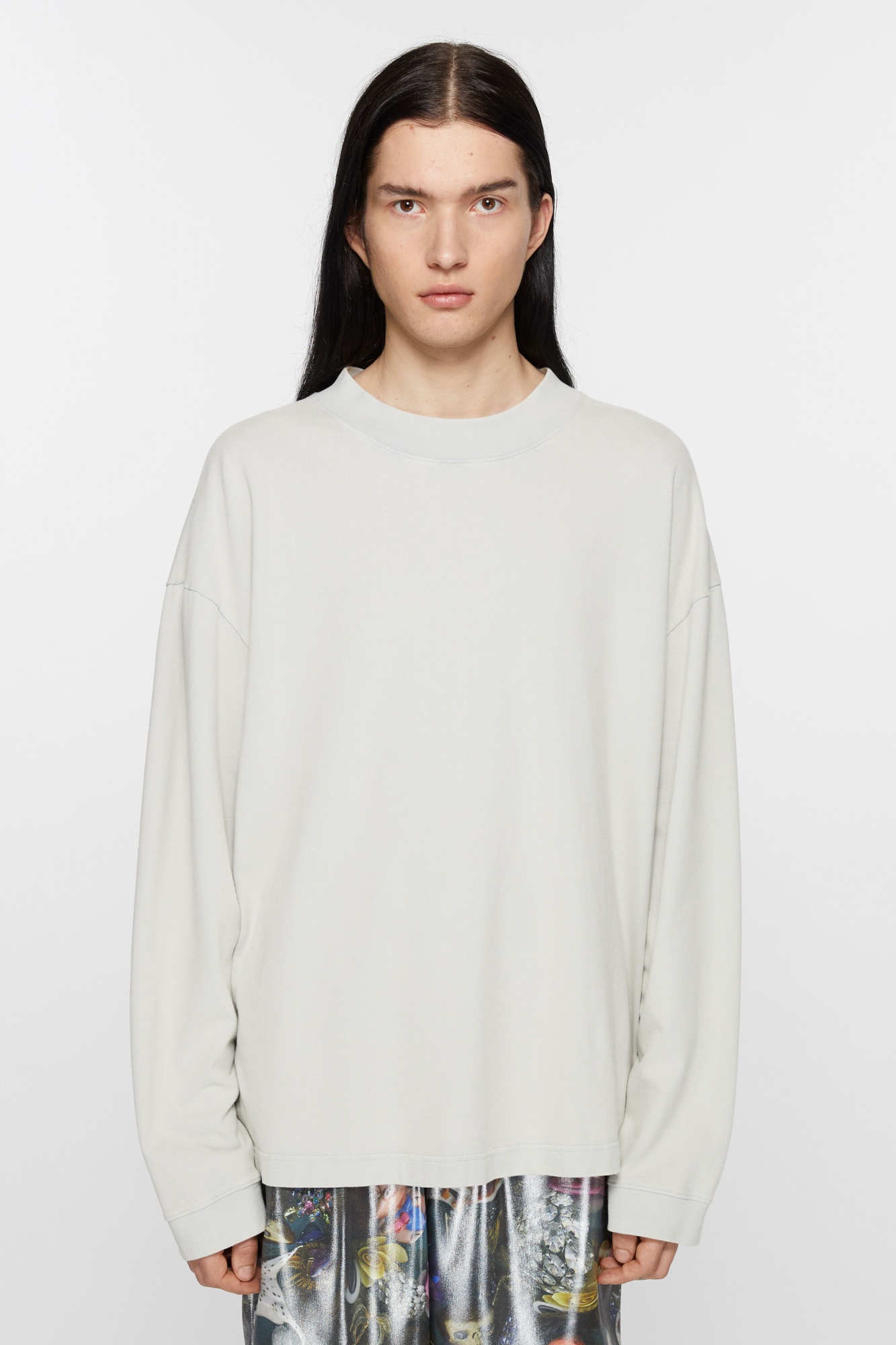 Acne Studios T-shirt With Round Neck And Long Sleeves In White