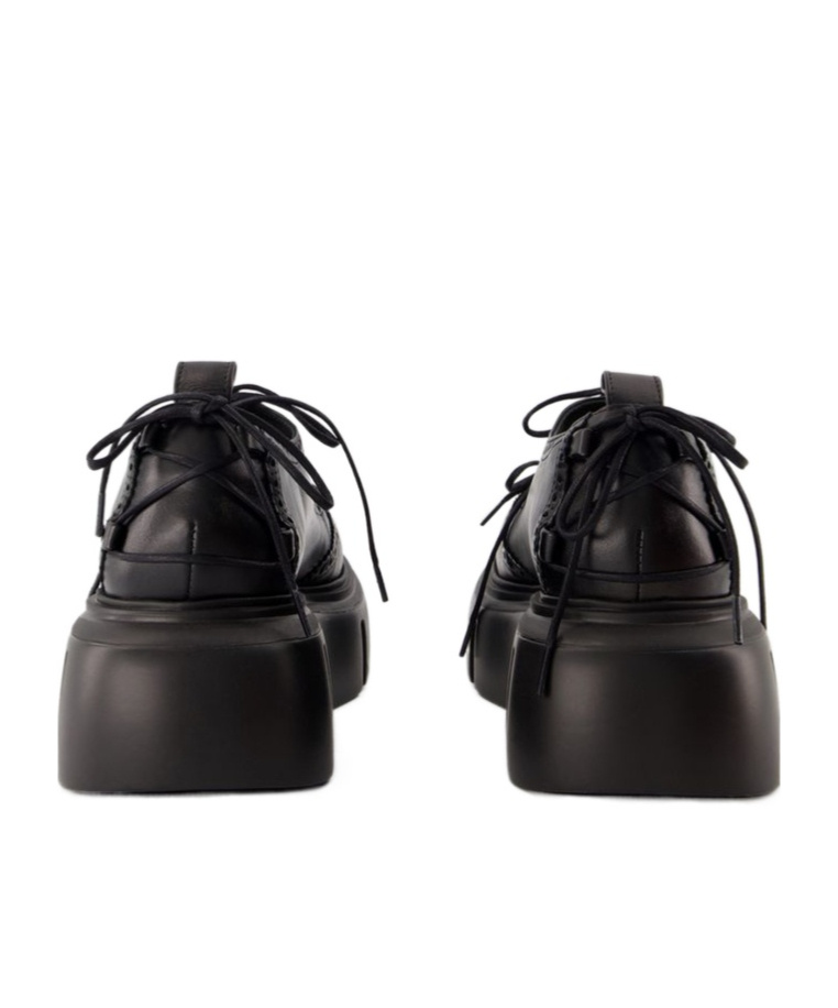 Shop Simone Rocha Round Head Loafer Shoes In Black