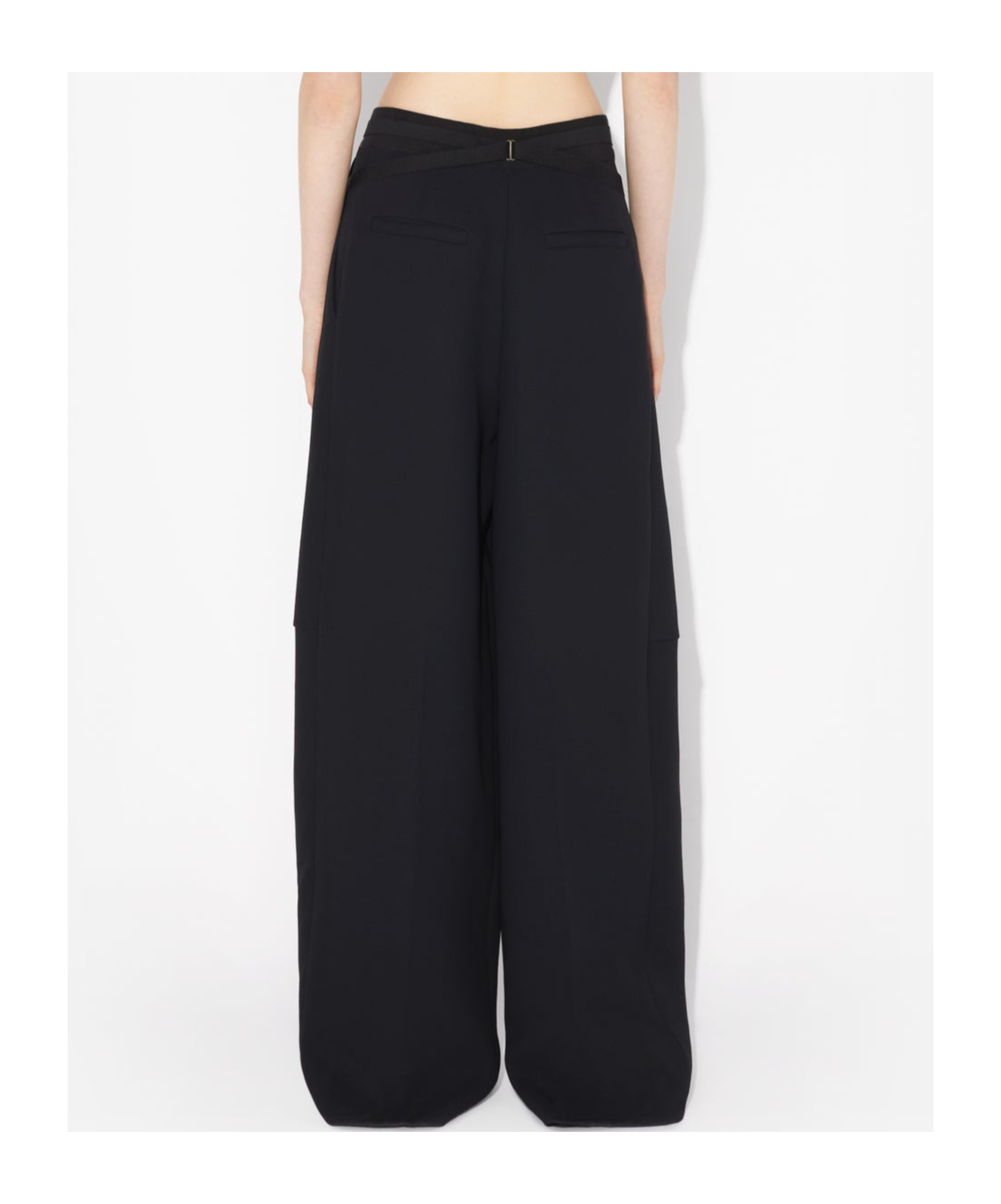 Jean Paul Gaultier Womens Black The Heavy Crepe Bonded Wide-leg High-rise Woven Trousers In Black