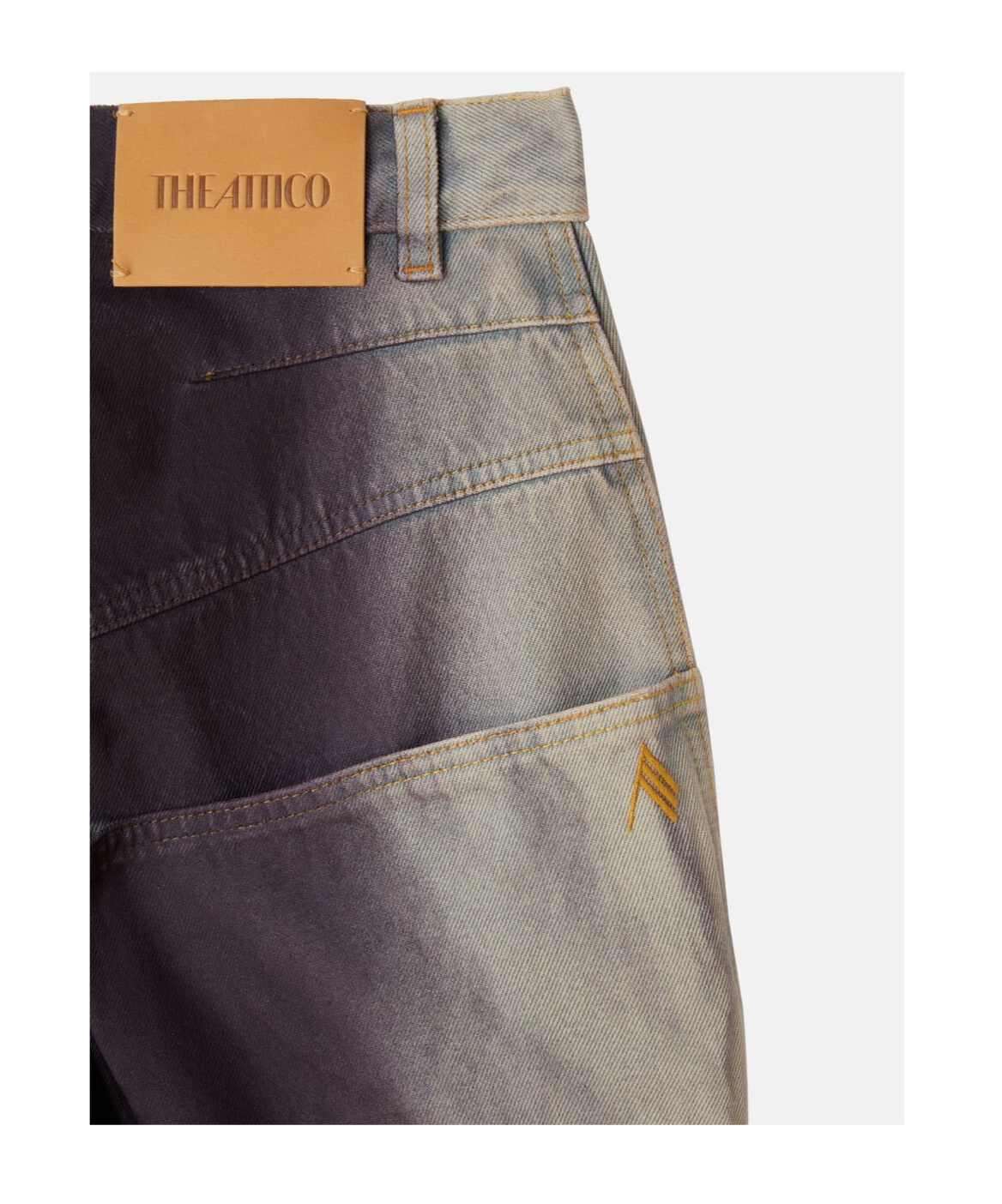Attico Purple And White Long Pants In Black