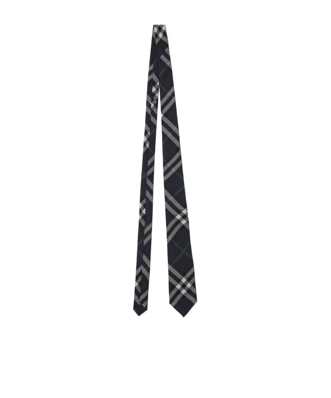 Burberry Check Silk Tie In Black