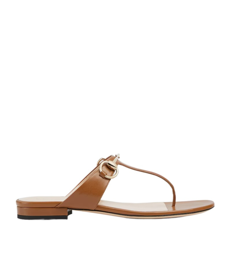 【GUCCI】Horsebit Leather Thong Sandal ブラウン Gucci Leather Horsebit Thong Sandal in Brown for Men | Lyst
