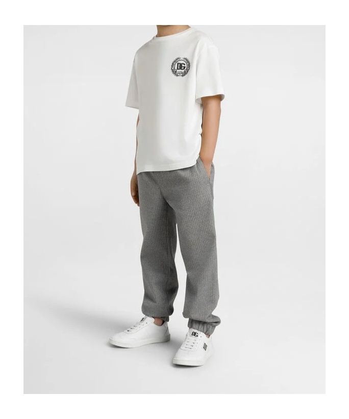 Dolce & Gabbana Pinstripe Trousers In Gray