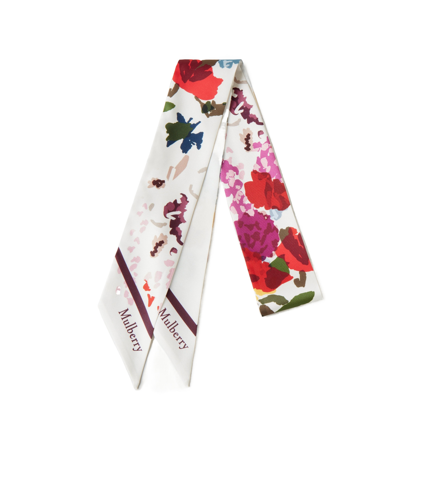 Mulberry Skinny Scarf In White