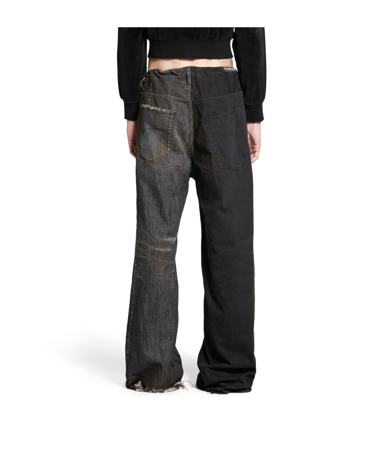 Balenciaga Men Fifty-fifty Denim Jeans In Black