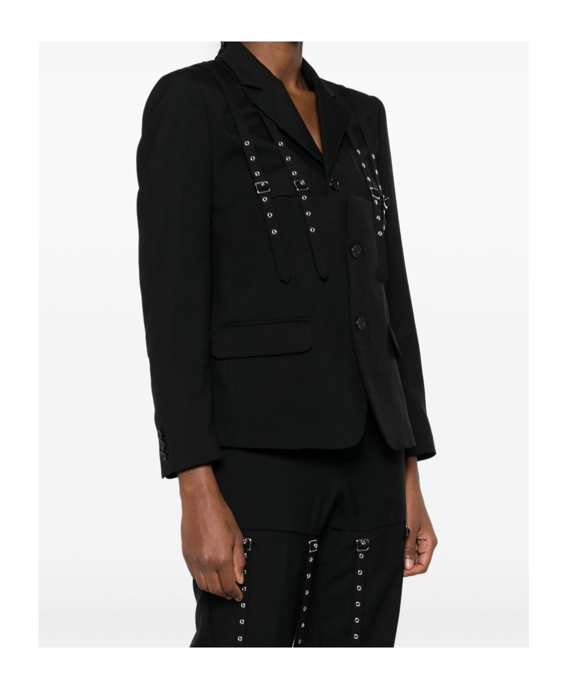COMME DES GARÇONS BLACK BUCKLED REGULAR FIT BLAZER 