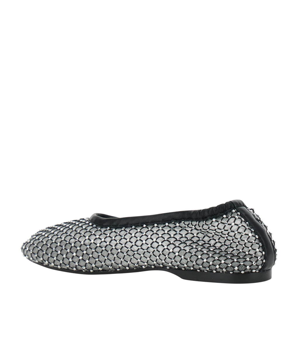 Alohas Mesh Upper Ballerinas With Shimmering Embellishments In Black