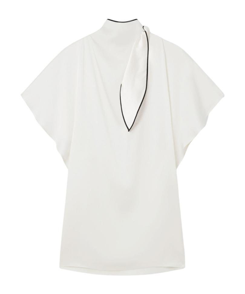 Stella Mccartney Mock-neck Mini Dress In White