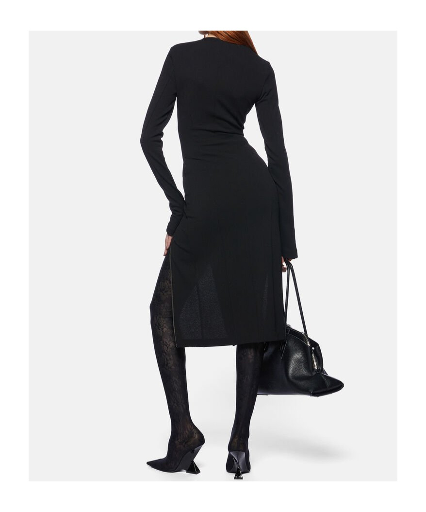 Attico Midi Dress With Double Zipper Detail In Black