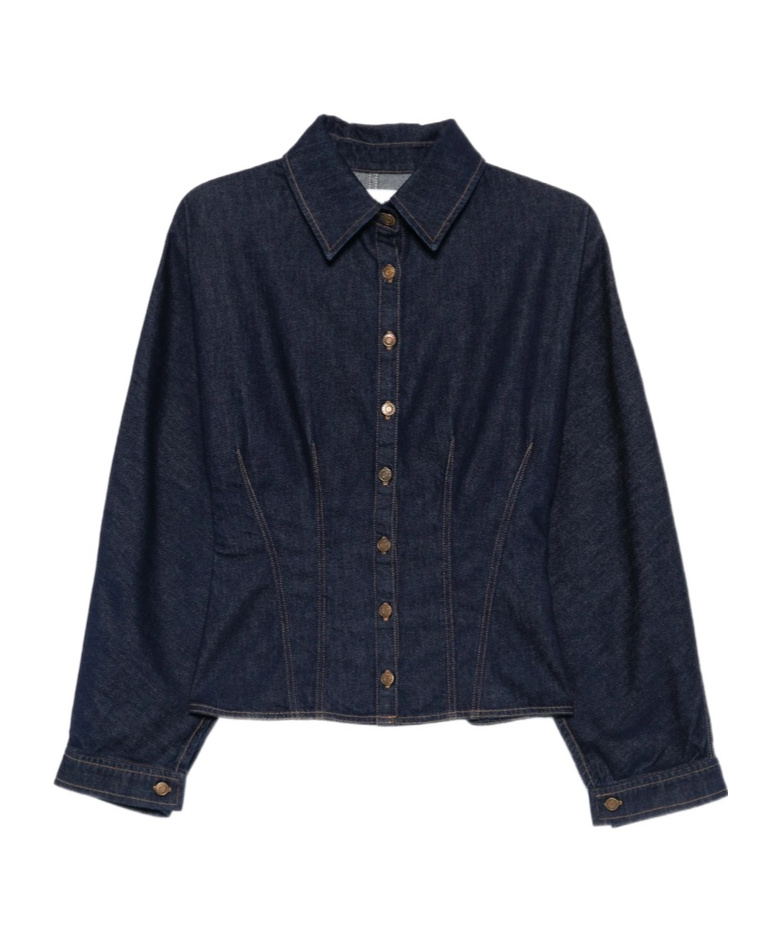 Agolde Devon Denim Button-up Shirt In Blue