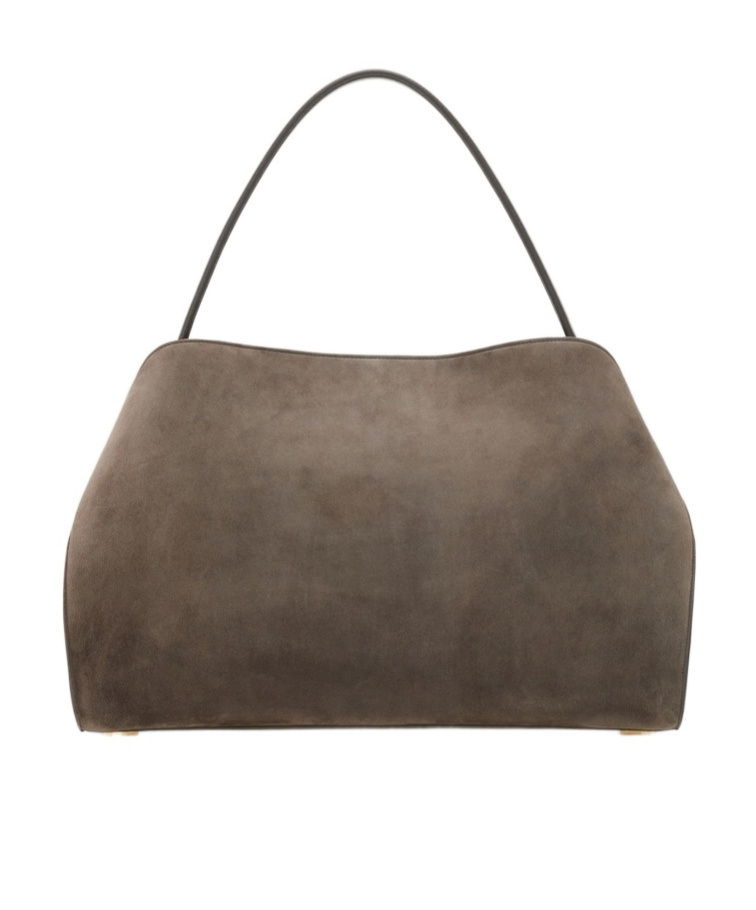 FERRAGAMO HUG STRUCTURED SUEDE TOTE BAG