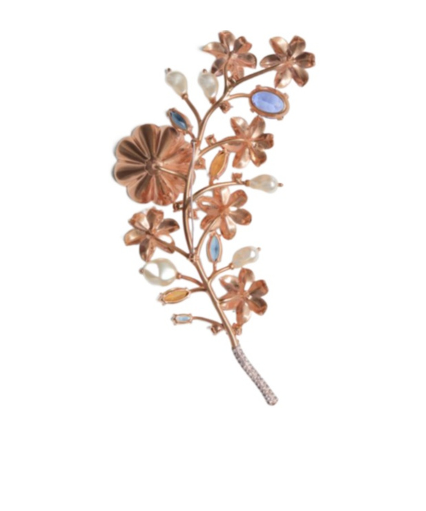 Valentino Floral Brooch In Multicolor