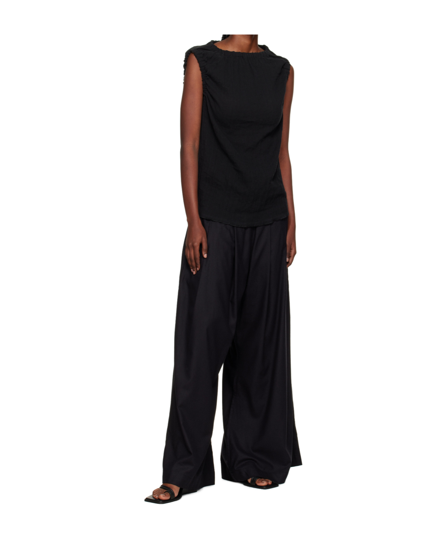 Baserange Elastic Waist Sweatpants In Black