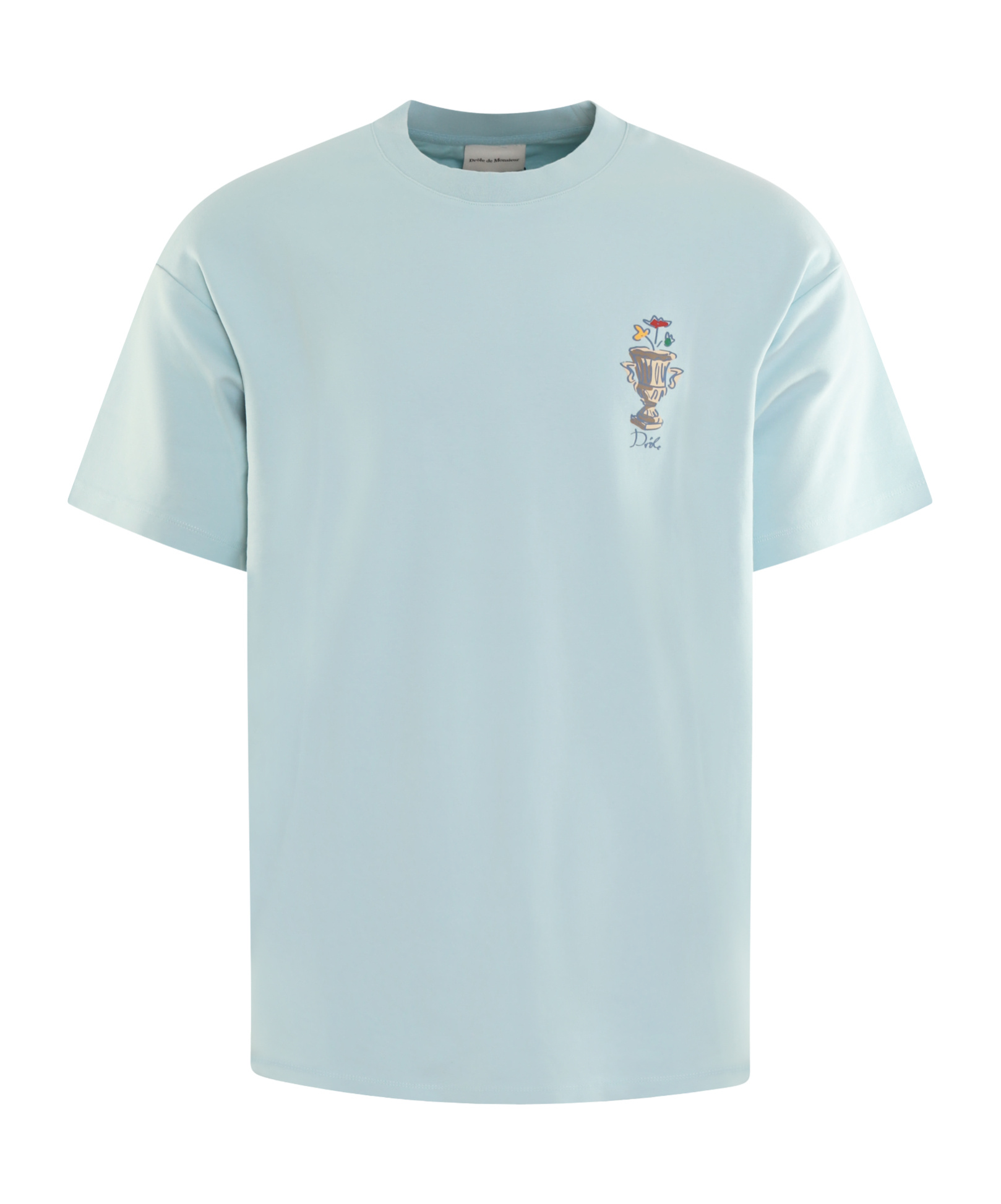 Drôle De Monsieur Open-necked Black Shirt In Blue