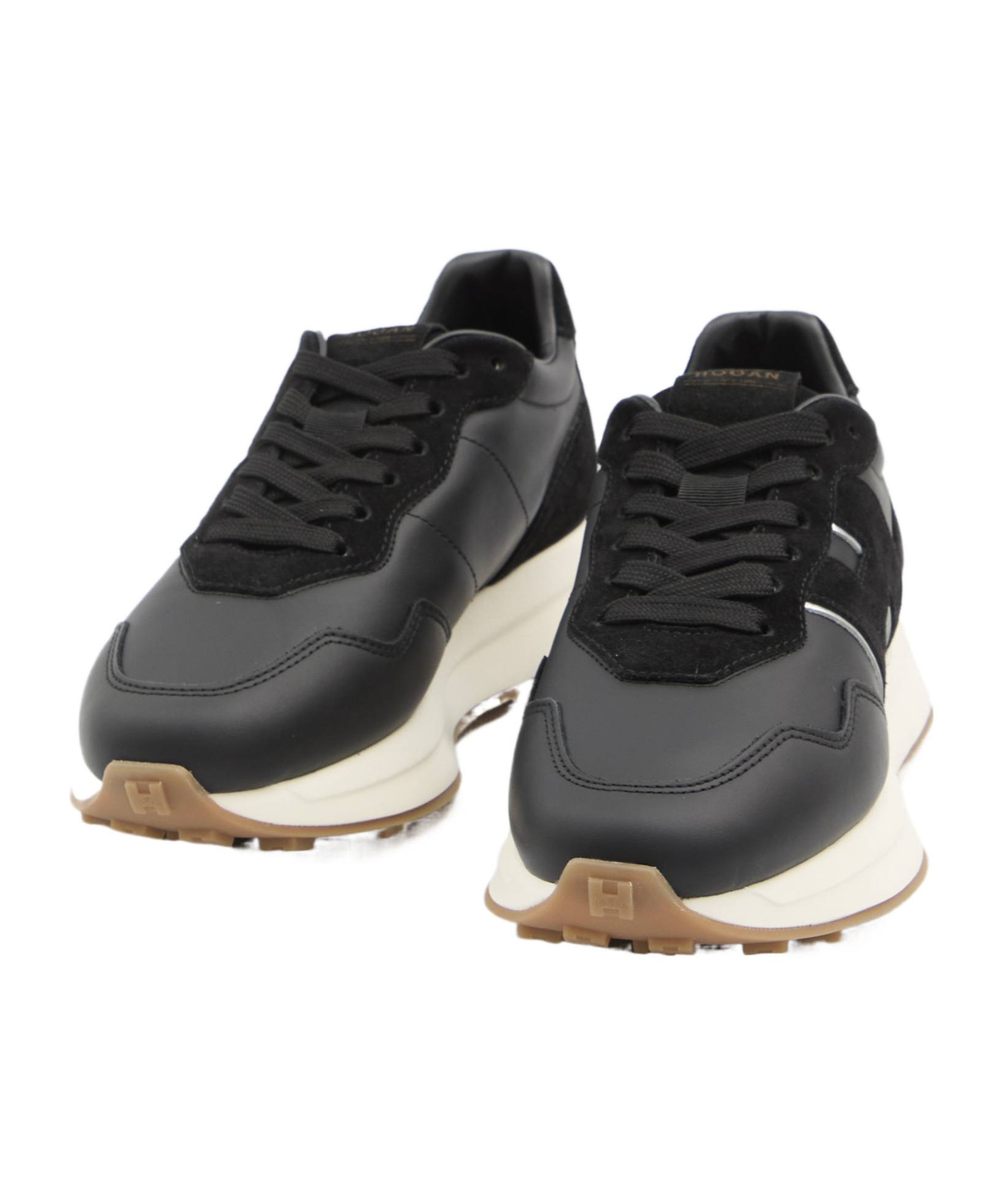 Hogan H641 Black Leather Sneakers In Black