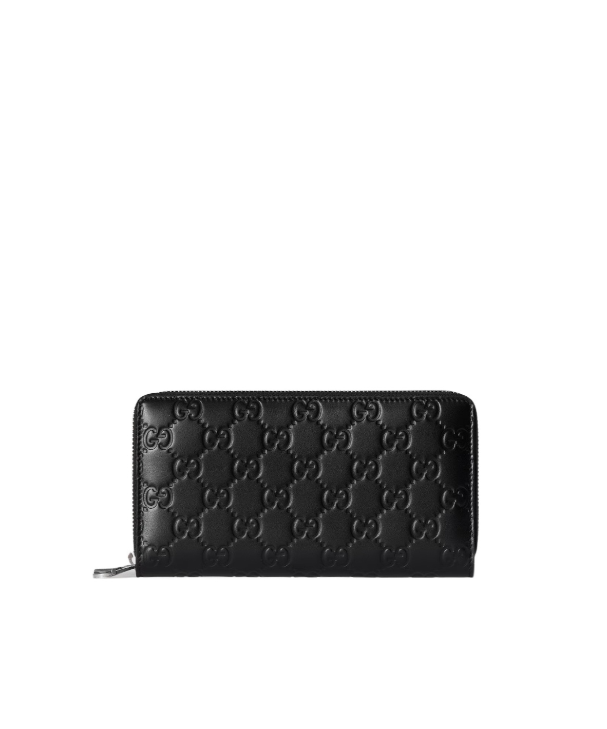 Gucci Gg Emblem Zip Around Wallet In Black