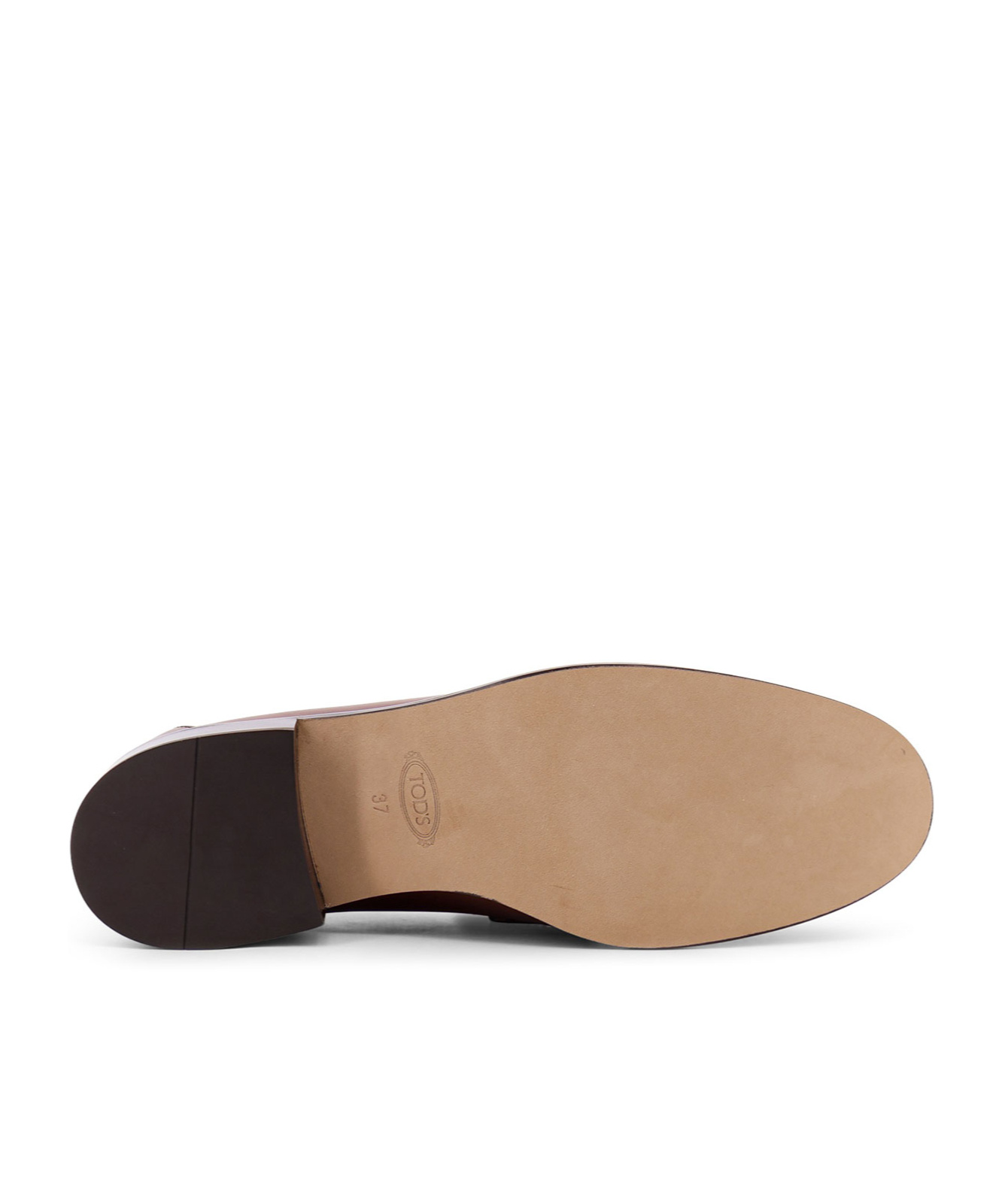 Tod's Leather Loafers Golden Detail In Brown
