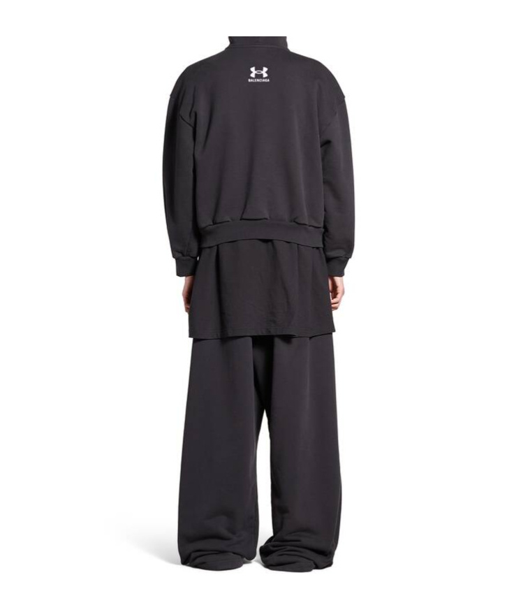 Shop Balenciaga Women's Under Armour Zip-up Hoodie Regular Fit In Black/white