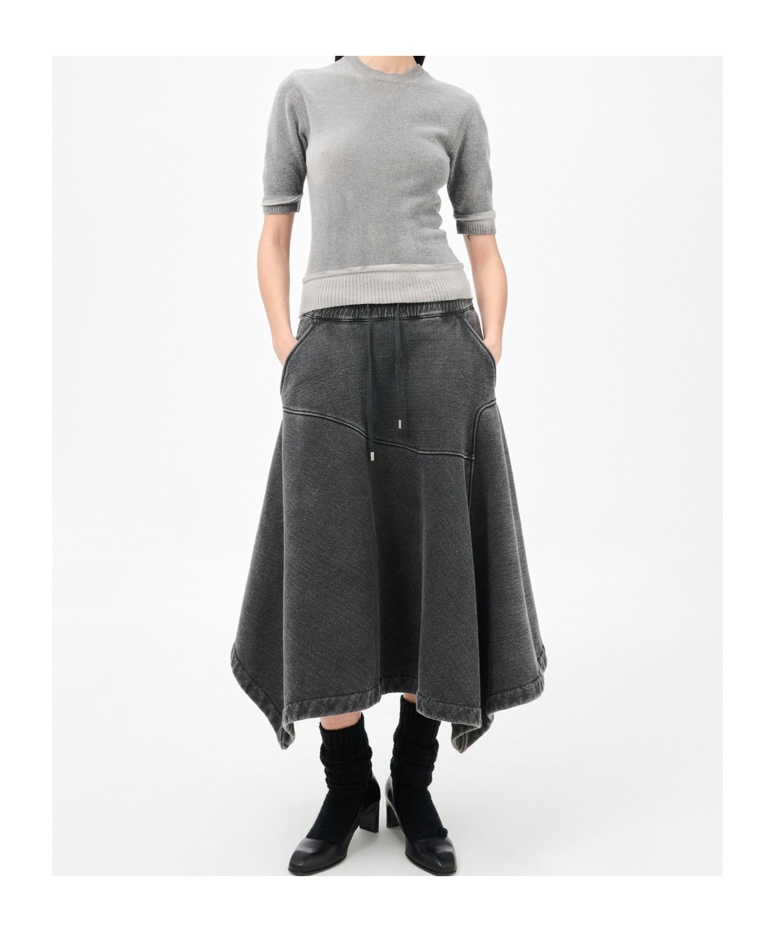 Our Legacy Dual Grey Spray-dye Wool Knit Top In Multi